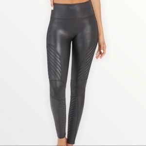 Spanx Faux Leather Moto Leggings -M